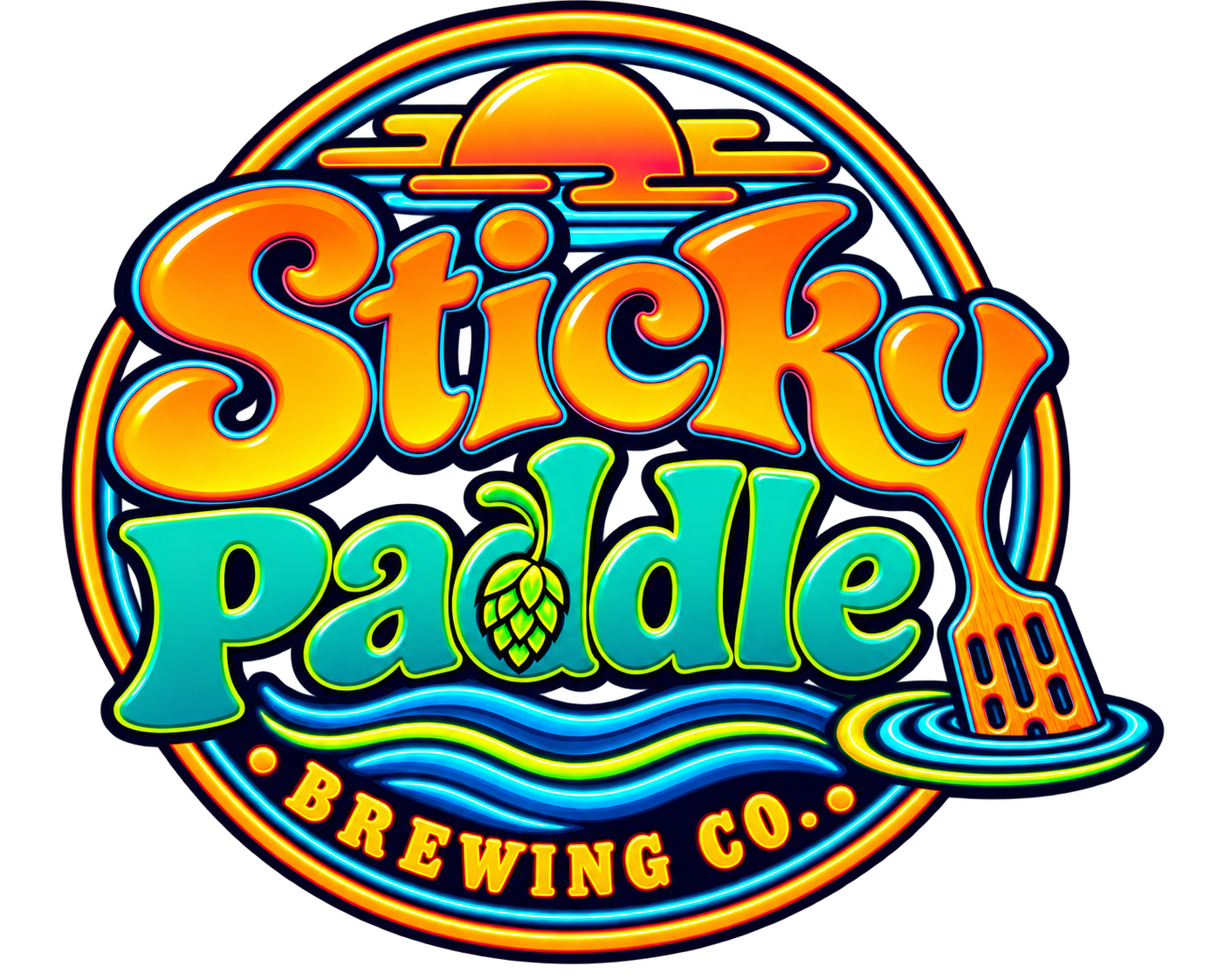 Sticky Paddle Brewing Co. badge logo